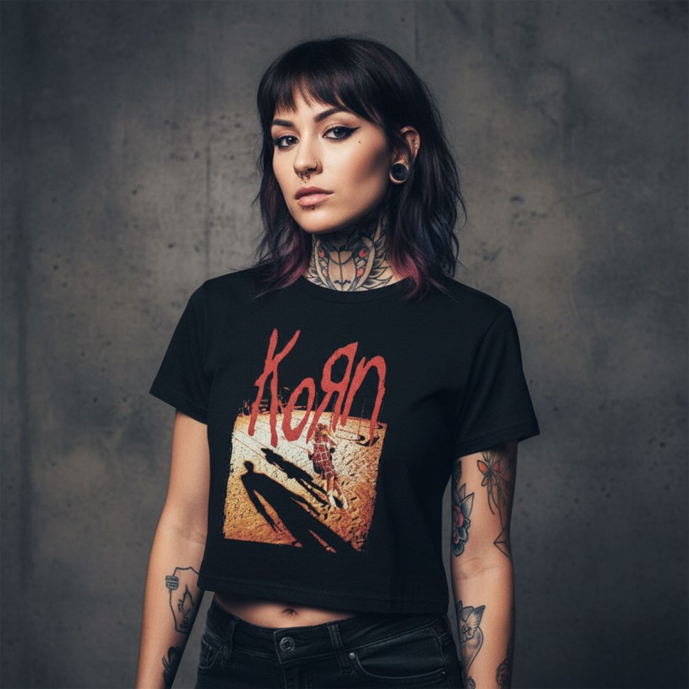 Korn - Shadow Playground Crop top - Black